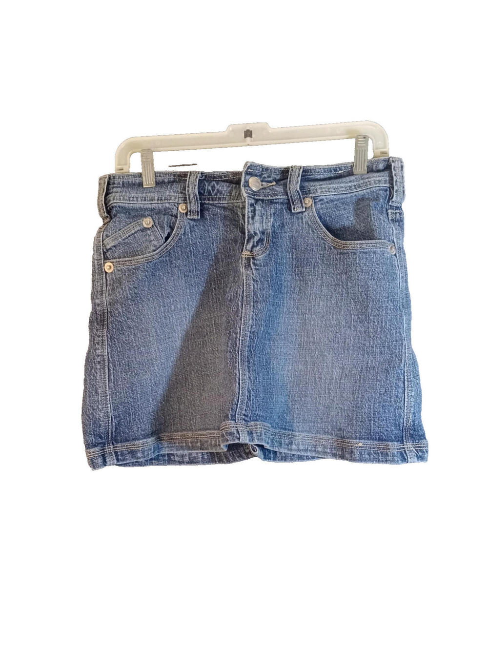 JouJou Y2K Denim Mini Skirt Womens Teens Size 9/10 Blue Jean 1990 2000 Low Rise